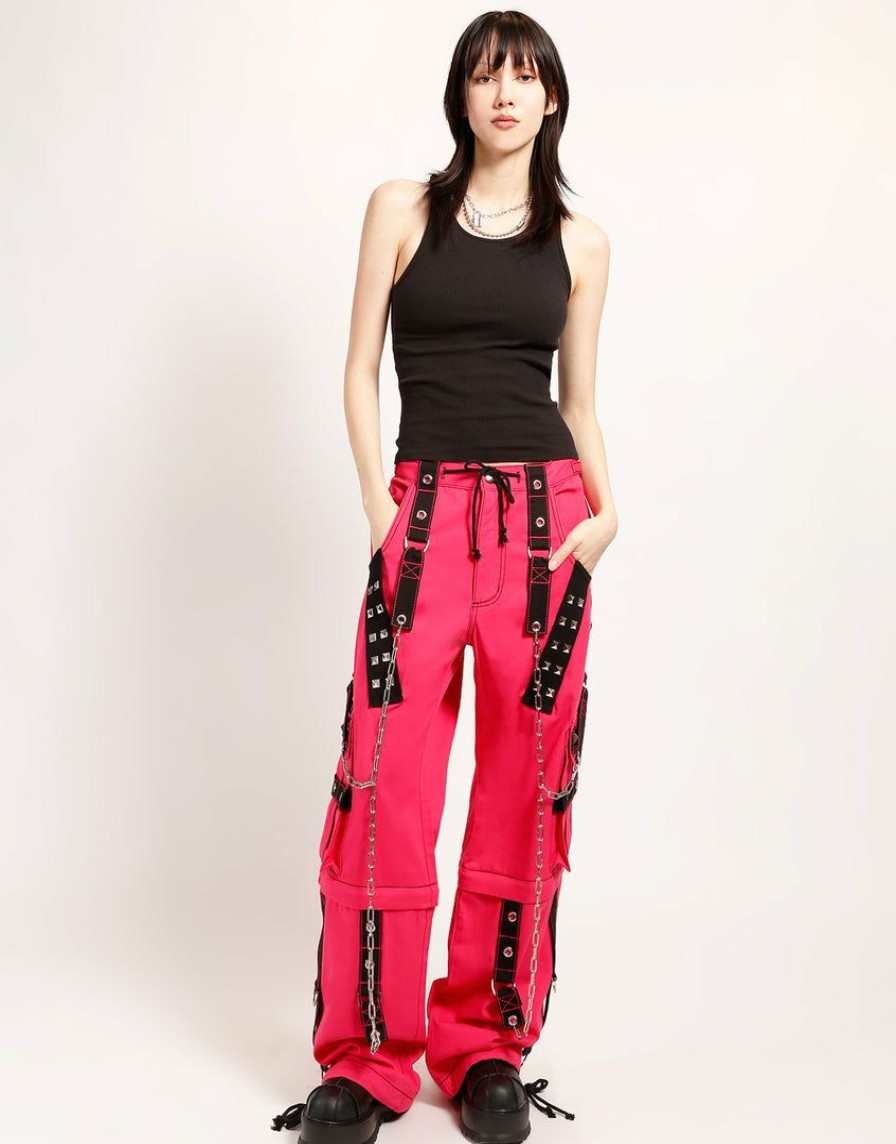 Women * | Trippnyc.Com Women Dark Cuff Pant Pink Pink/Black