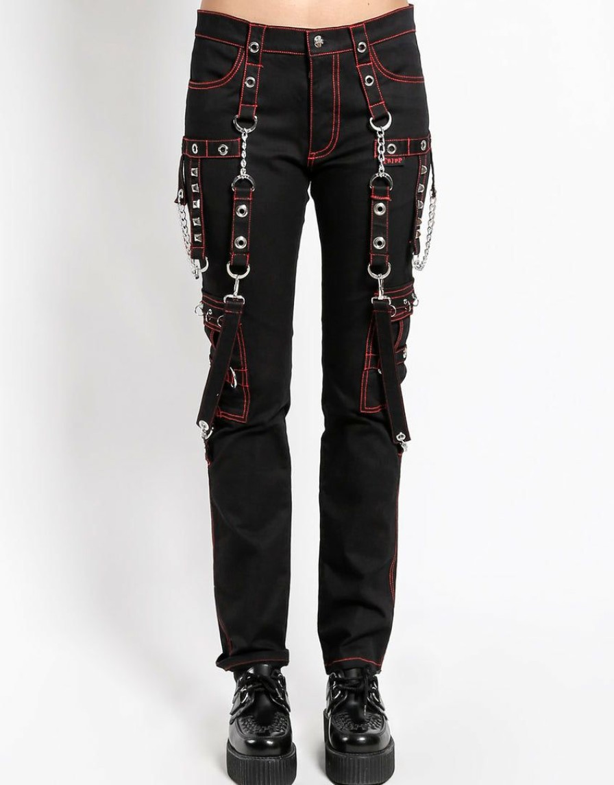 Women * | Trippnyc.Com Women No Excuse Pant Red Black/Red Stitch