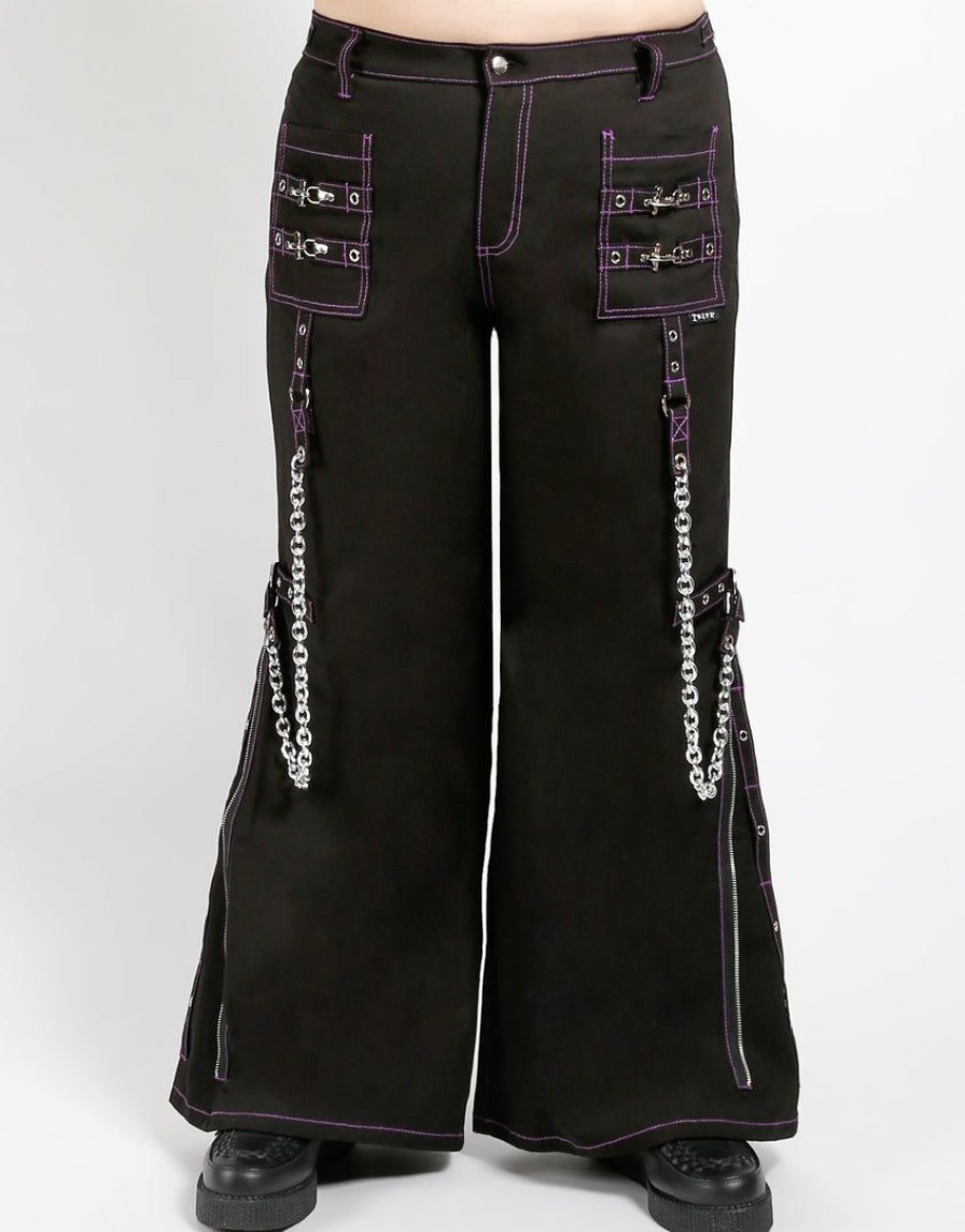 Women * | Trippnyc.Com Curve Night Pant Black/Purple