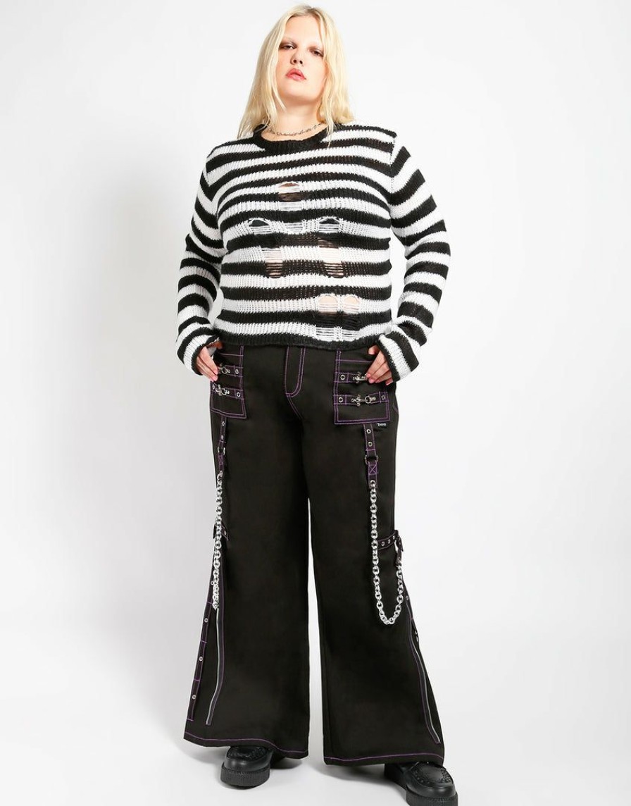 Women * | Trippnyc.Com Curve Night Pant Black/Purple