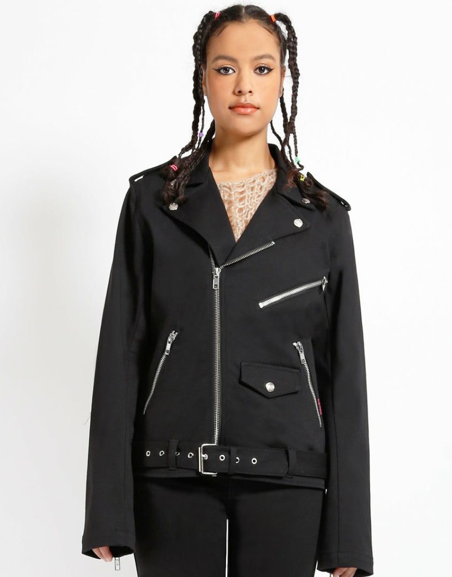 Women * | Trippnyc.Com Trash & Vaudeville Biker Moto Jacket Women Black