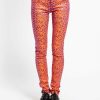 Women * | Trippnyc.Com Neon Leopard Print Skinny Orange/Purple Leopard