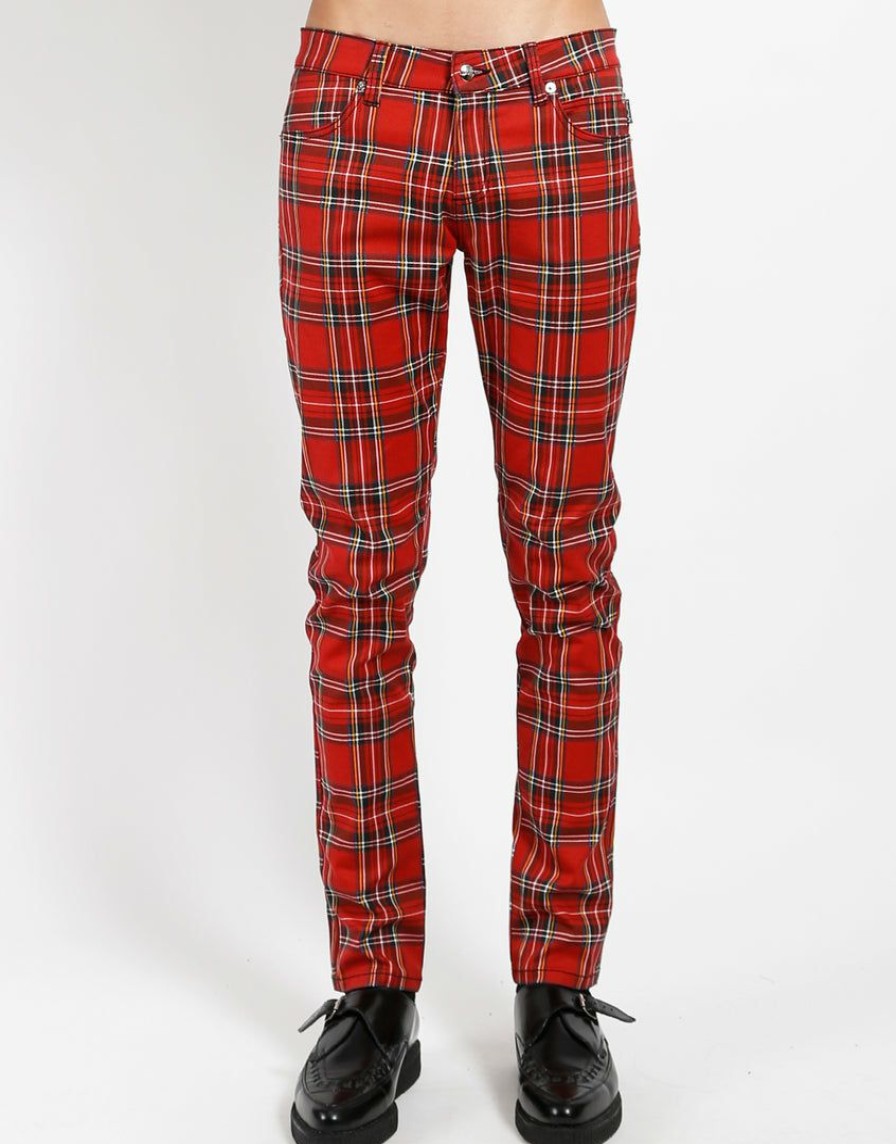 Bottoms * | Trippnyc.Com Rocker Jean Red Tartan Red Plaid