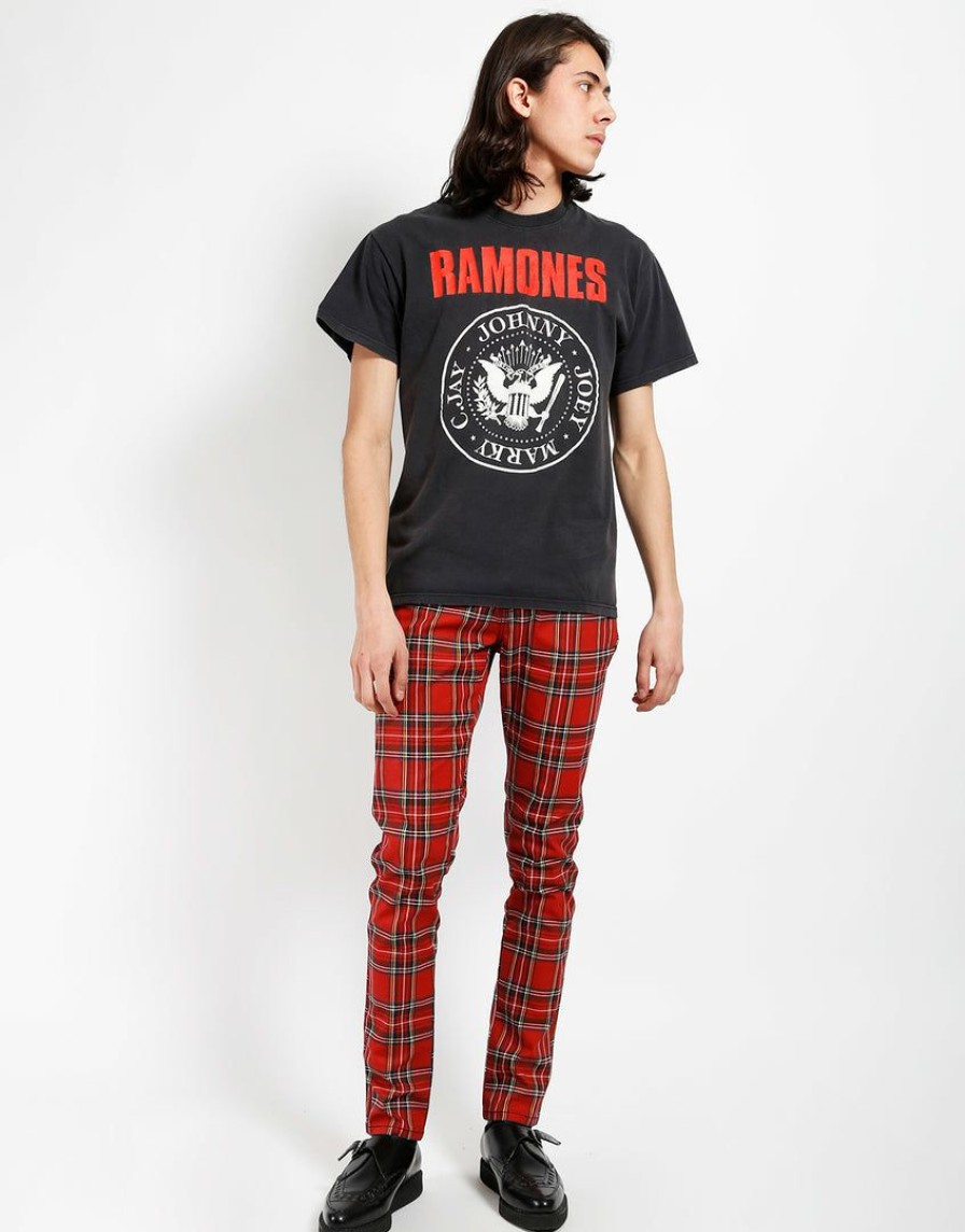 Bottoms * | Trippnyc.Com Rocker Jean Red Tartan Red Plaid