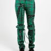 Women * | Trippnyc.Com Bondage Pant Green Plaid