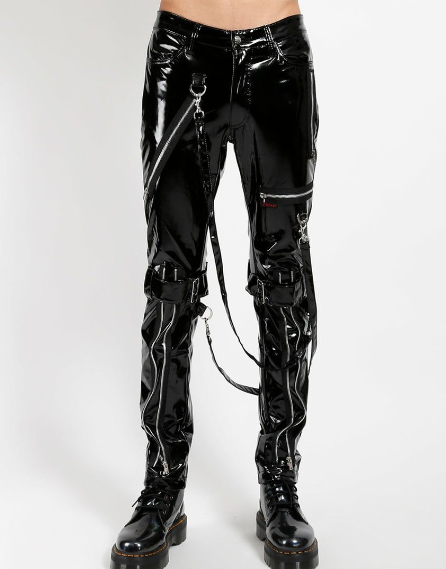 Bottoms * | Trippnyc.Com Men Vinyl Bondage Pant Black