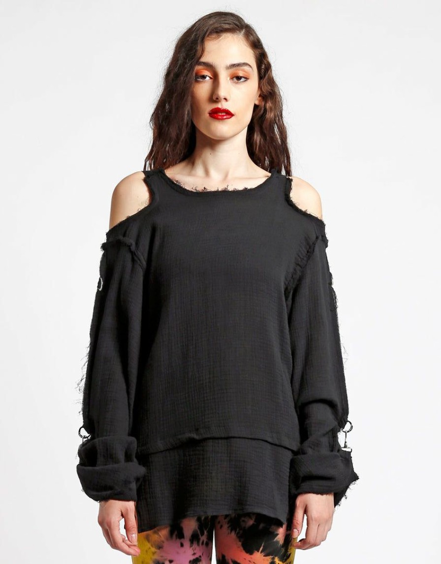 Women * | Trippnyc.Com Punk Top Women Black