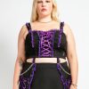 Women * | Trippnyc.Com Curve Lolita Corset Purple Women Black/Purple