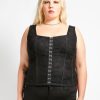 Women * | Trippnyc.Com Women Curve Hook Eye Lace Corset Black