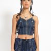 Women * | Trippnyc.Com Denim Ever Ready Corset Women Blue Denim