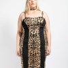 Women * | Trippnyc.Com Women Curve Animal Instinct Dress Natural Leopard