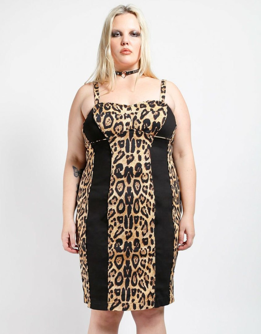 Women * | Trippnyc.Com Women Curve Animal Instinct Dress Natural Leopard