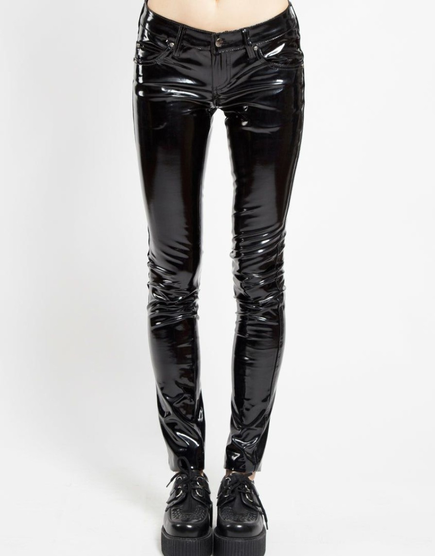 Women * | Trippnyc.Com Vinyl Pant Black