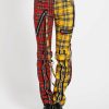 Women * | Trippnyc.Com Split Leg Bondage Pant Women Red/Yellow Plaid