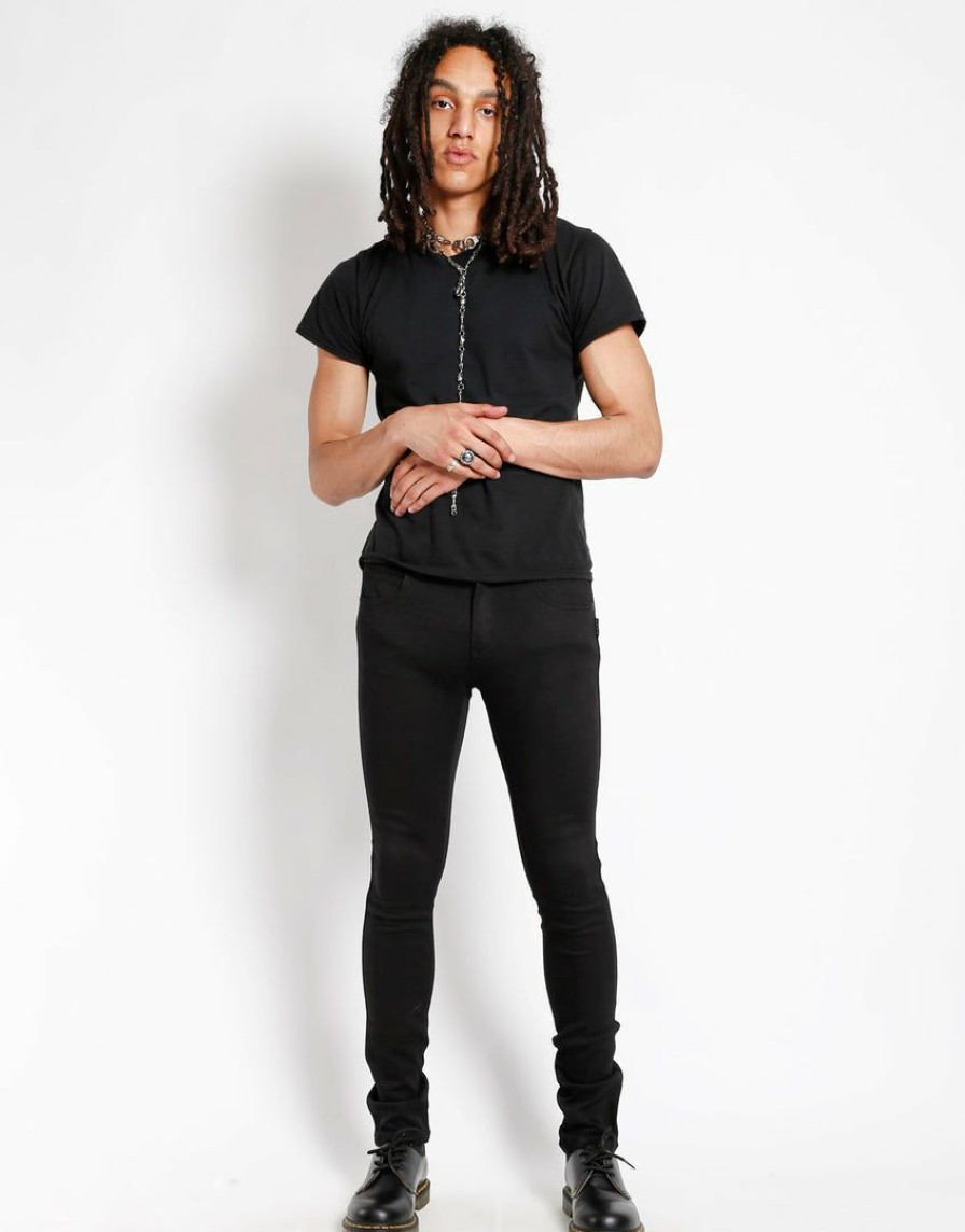 Bottoms * | Trippnyc.Com Men Trash & Vaudeville Skinny Jean Black