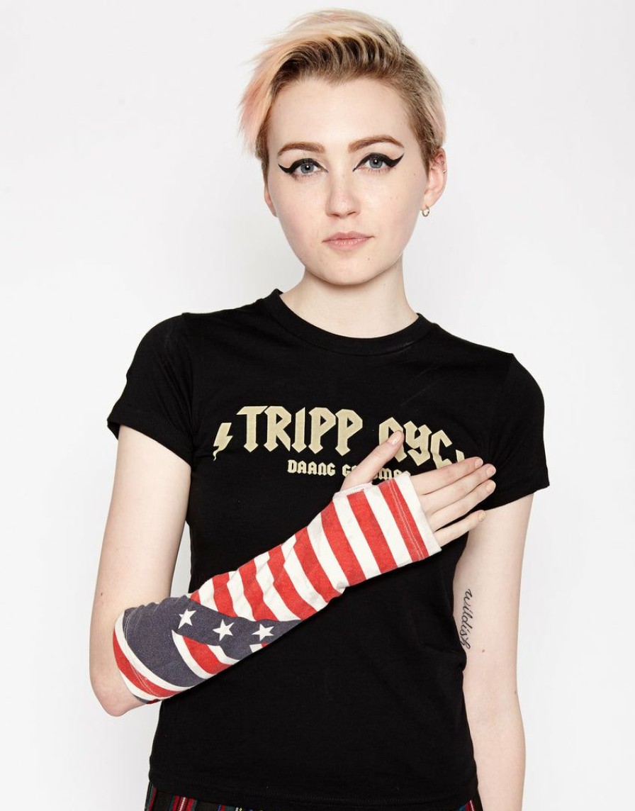 Women * | Trippnyc.Com Patriotic Armwarmer Women Red/White/Blue