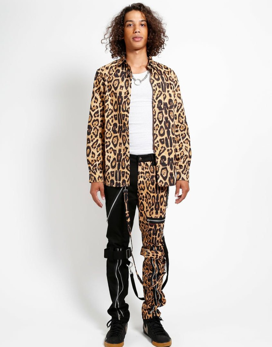 Men * | Trippnyc.Com Leopard Modern Shirt Natural Leopard