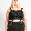 Women * | Trippnyc.Com Curve Lolita Corset Black Black/Black