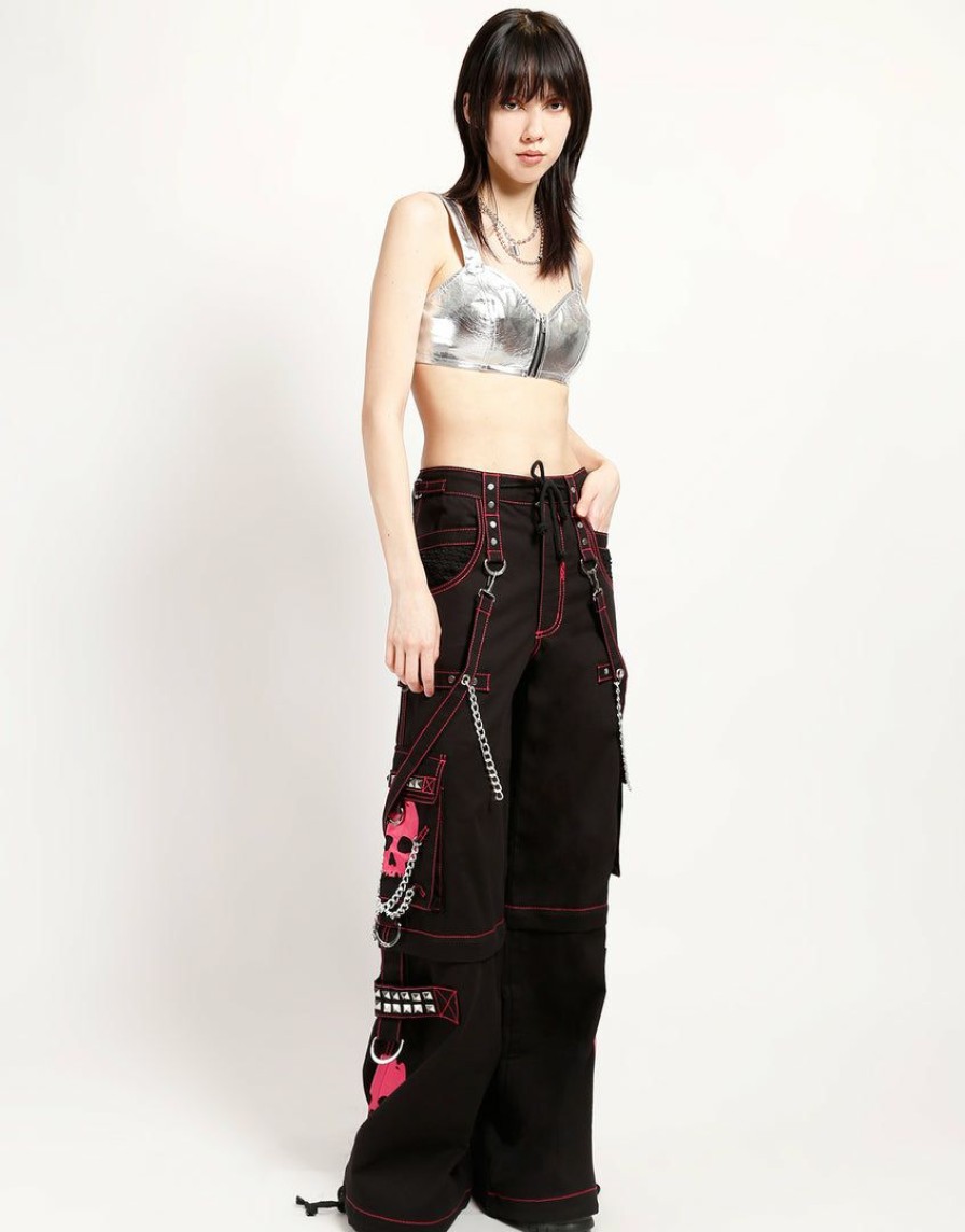 Women * | Trippnyc.Com Metallic Extra Crop Top Women Silver