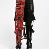 Women * | Trippnyc.Com Women Split Leg Bumflap Pant Red Plaid Red/Black Plaid