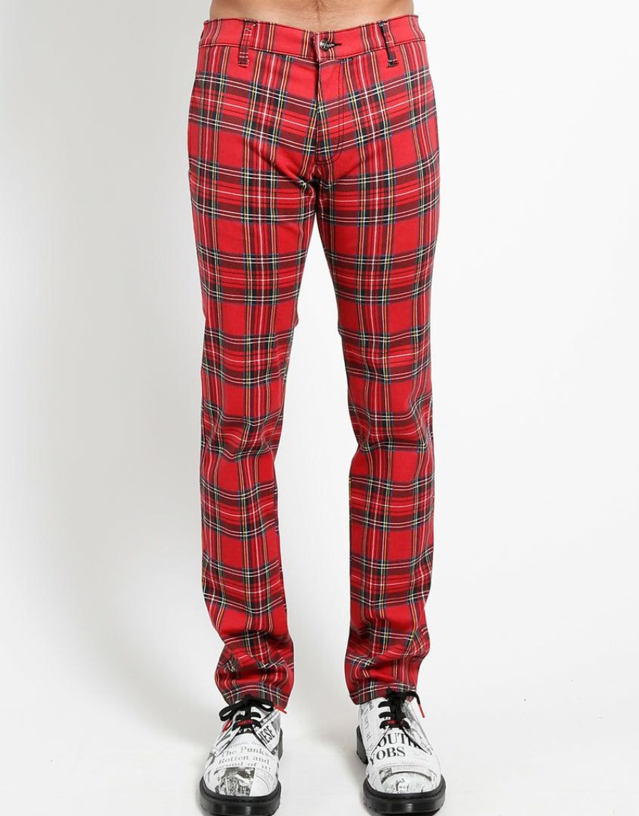 Bottoms * | Trippnyc.Com Tartan Top Cat Pant Men Red Plaid