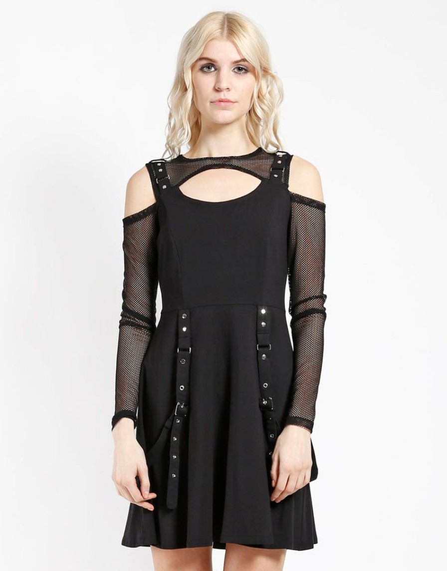 Women * | Trippnyc.Com Fishnet Strap Dress Women Black