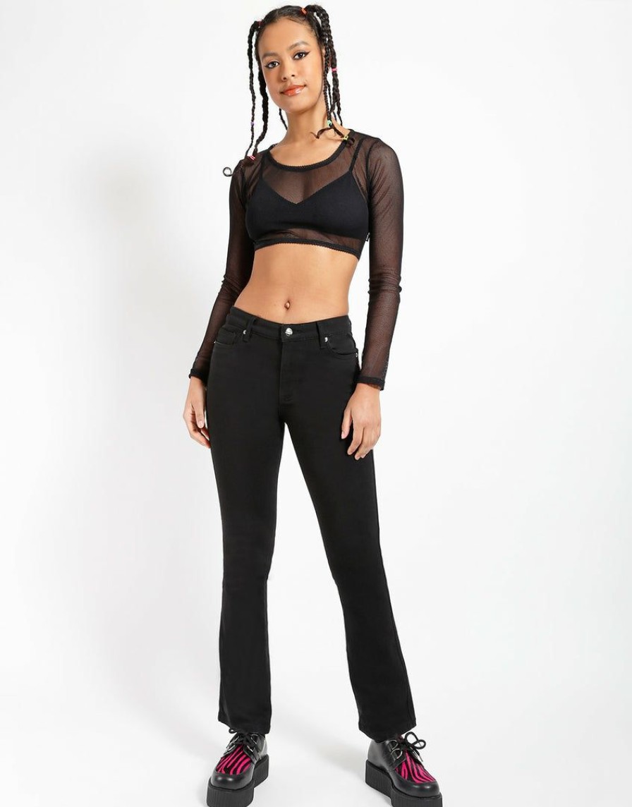 Women * | Trippnyc.Com Trash & Vaudeville Dream Bootcut Jean Women Black