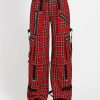 Women * | Trippnyc.Com Clash Pant Women Red Plaid