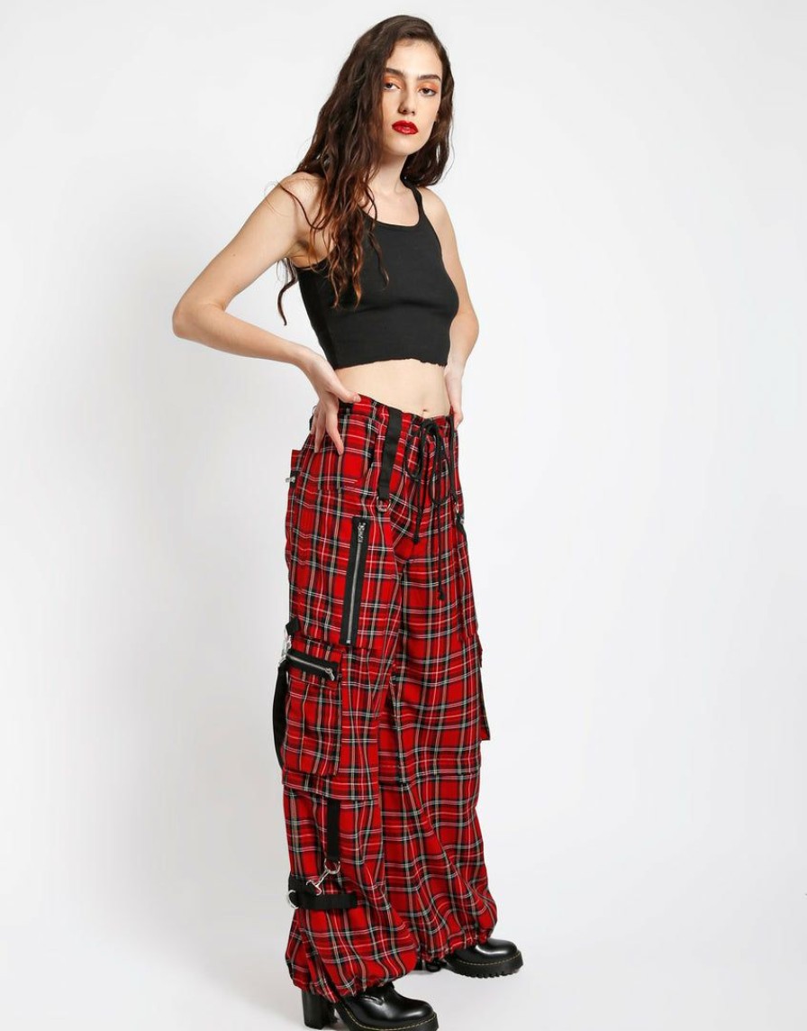 Women * | Trippnyc.Com Clash Pant Women Red Plaid