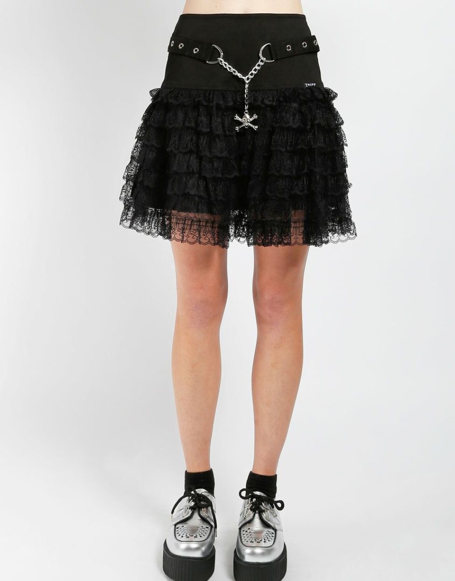 Women * | Trippnyc.Com Women Lace To Lace Skirt Black