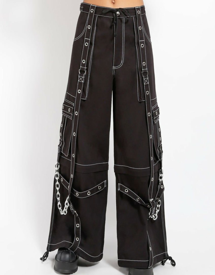 Women * | Trippnyc.Com Freedom Pant Black With White Stitch Black/White