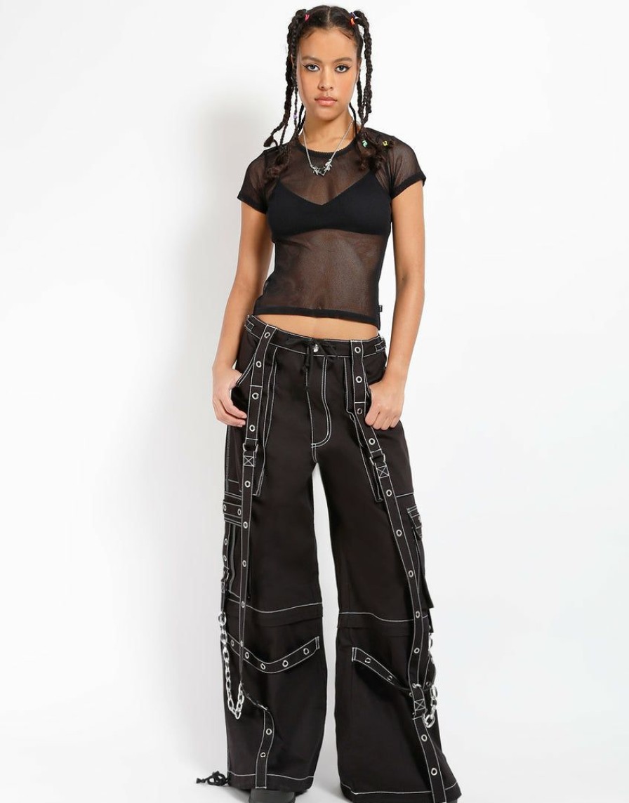 Women * | Trippnyc.Com Freedom Pant Black With White Stitch Black/White