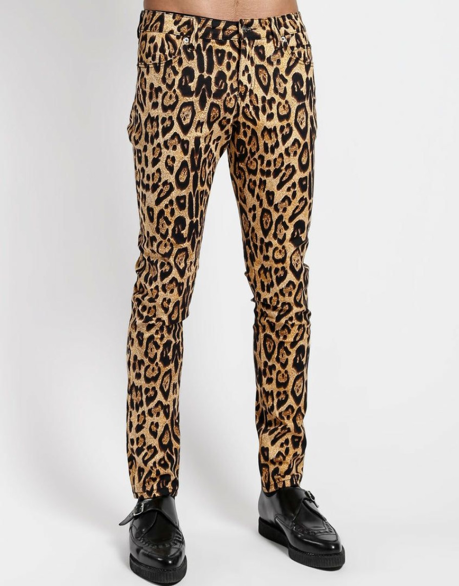 Bottoms * | Trippnyc.Com Men Rocker Jean Leopard