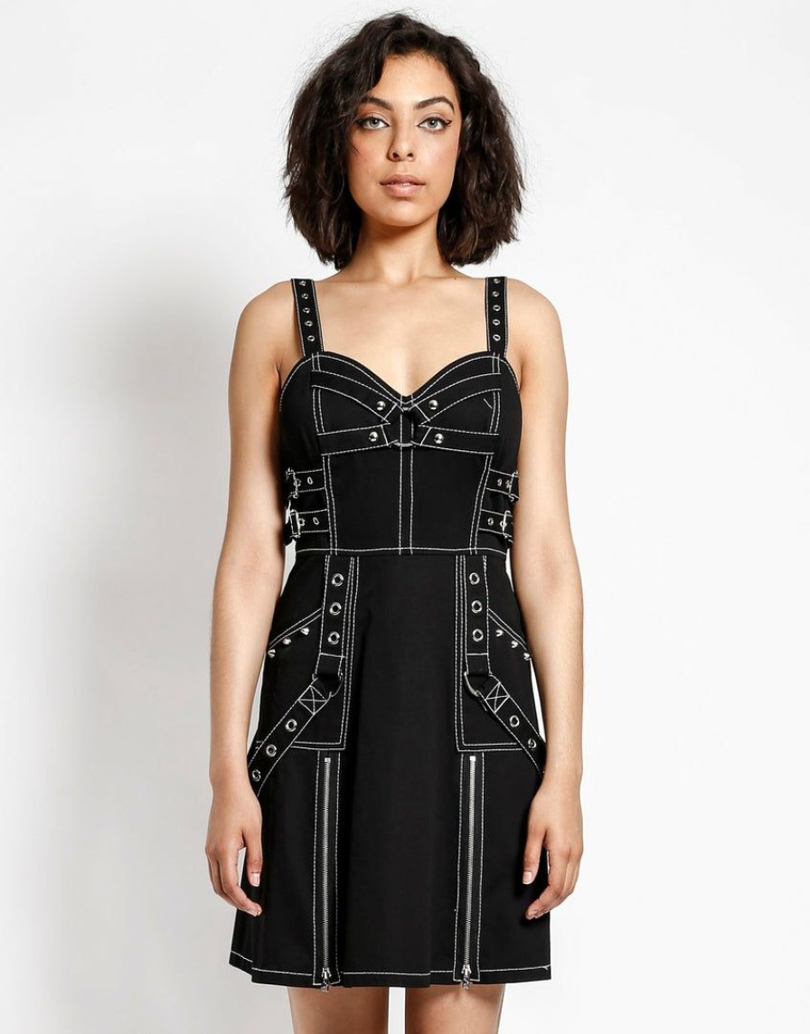 Women * | Trippnyc.Com Super Power Dress Black