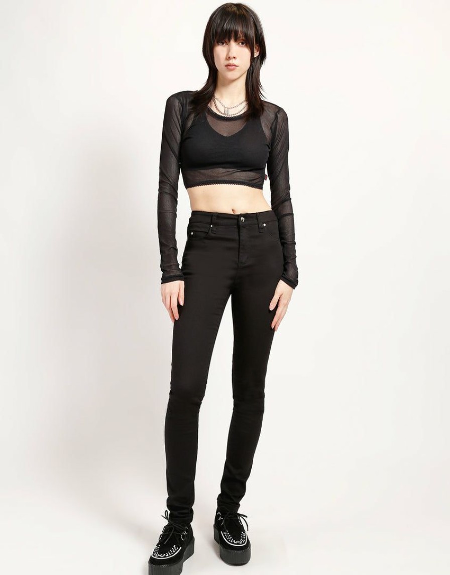 Women * | Trippnyc.Com High Waist T-Back Jean Women Black