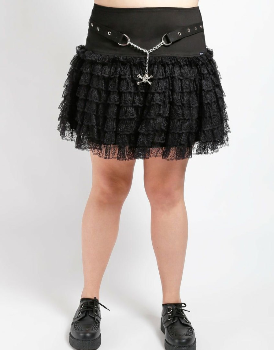 Women * | Trippnyc.Com Curve Lace To Lace Skirt Black