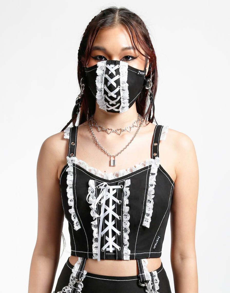 Women * | Trippnyc.Com Lolita Face Cover Black/White