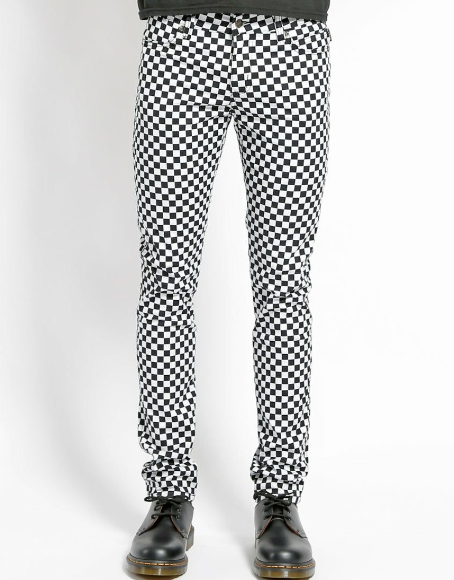 Bottoms * | Trippnyc.Com Rocker Jean Checkerboard Black/White Checkerboard