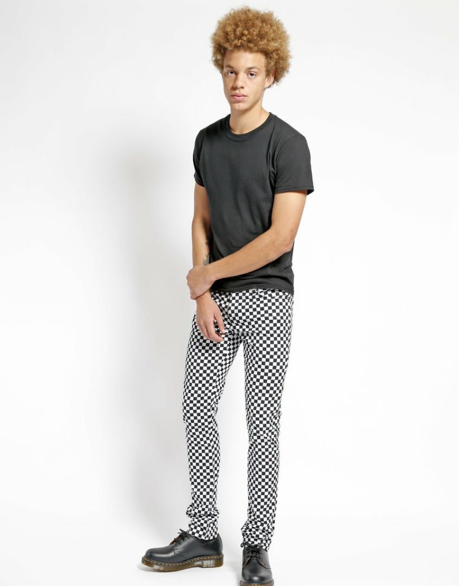 Bottoms * | Trippnyc.Com Rocker Jean Checkerboard Black/White Checkerboard