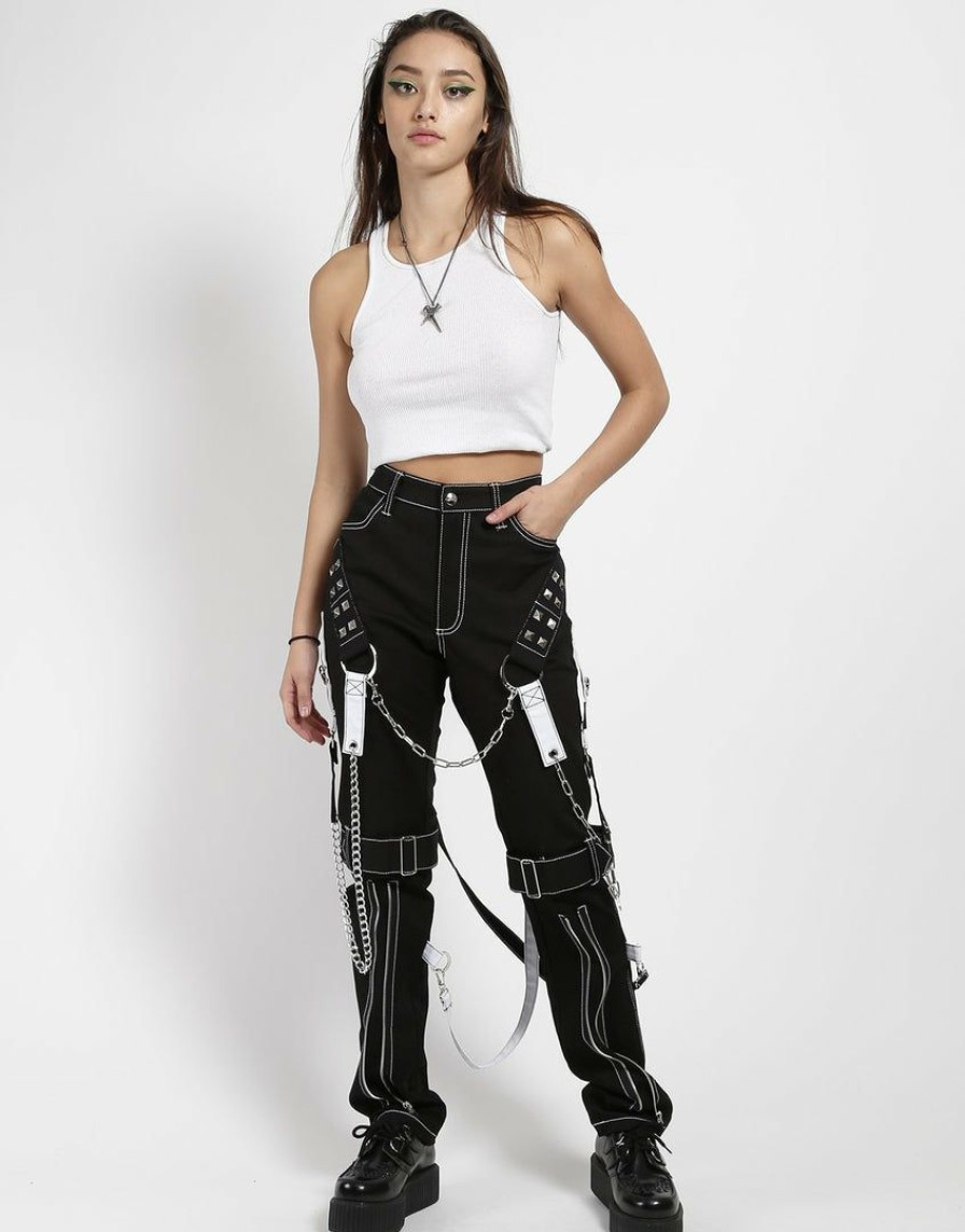 Women * | Trippnyc.Com Raider Pant Women Black/White