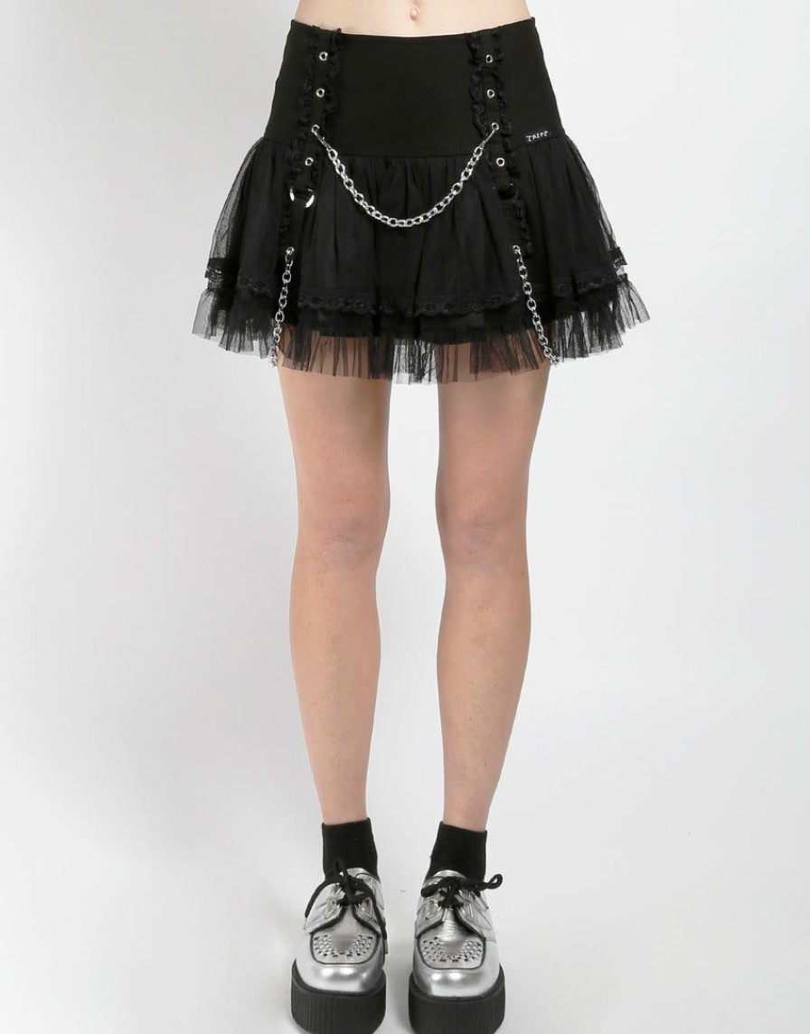 Women * | Trippnyc.Com Lolita Tutu Skirt Black Black/Black