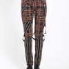 Women * | Trippnyc.Com Classic Slim Leg Bondage Pant Black Plaid