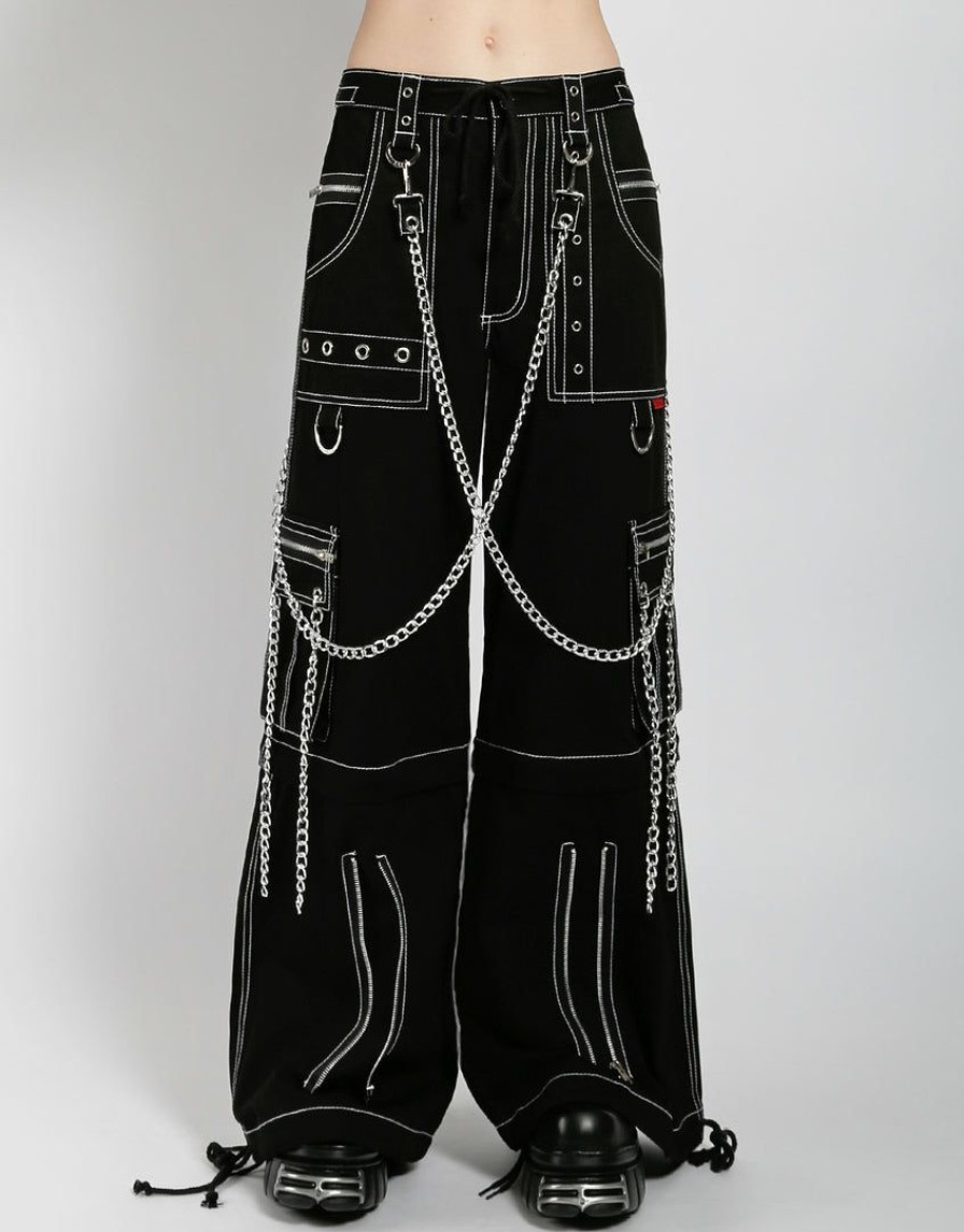 Women * | Trippnyc.Com Women Chain To Chain Pant White Stitch Black/White Stitch