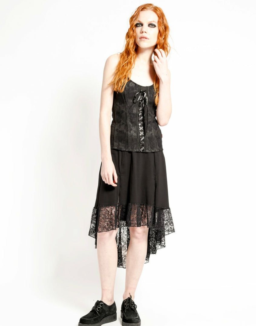 Women * | Trippnyc.Com Women Royal Maiden Hi Lo Skirt Black