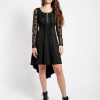 Women * | Trippnyc.Com Lace Long Sleeve Hi Low Dress Black