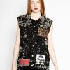 Men * | Trippnyc.Com Men Hand Studded Punk Vest Black