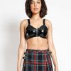 Women * | Trippnyc.Com Pvc Crop Top Women Black