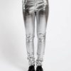 Women * | Trippnyc.Com Metallic Skinny Silver