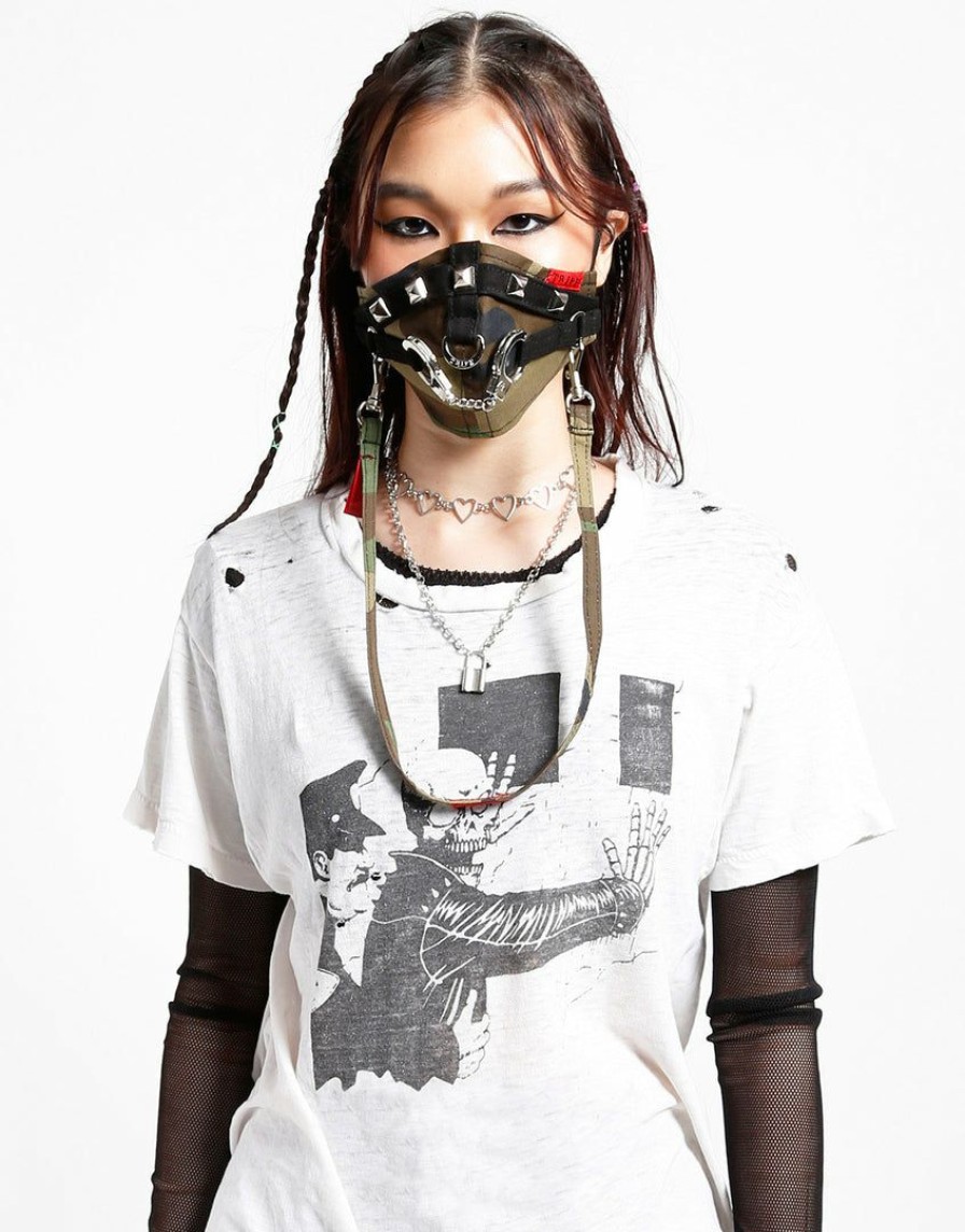 Women * | Trippnyc.Com Women Mini Cuff Face Cover Camo