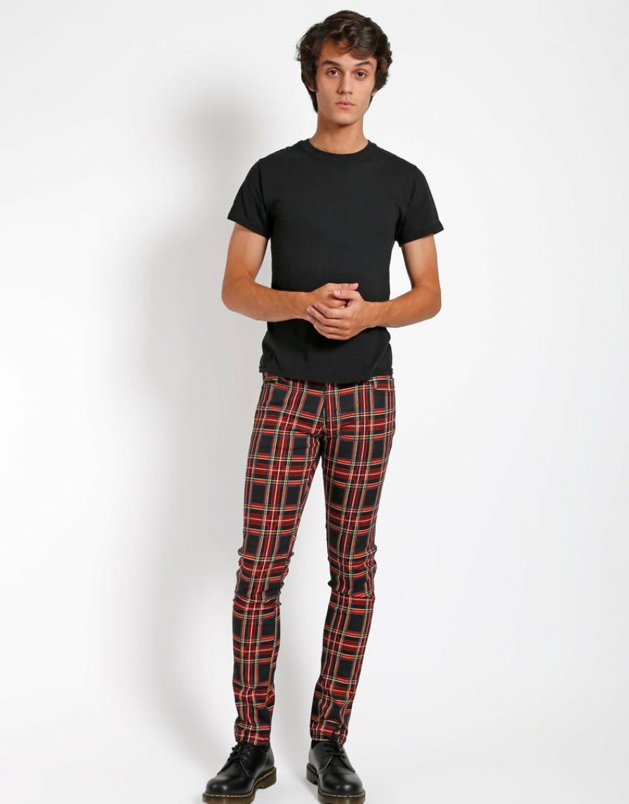 Bottoms * | Trippnyc.Com Men Rocker Jean Black Plaid